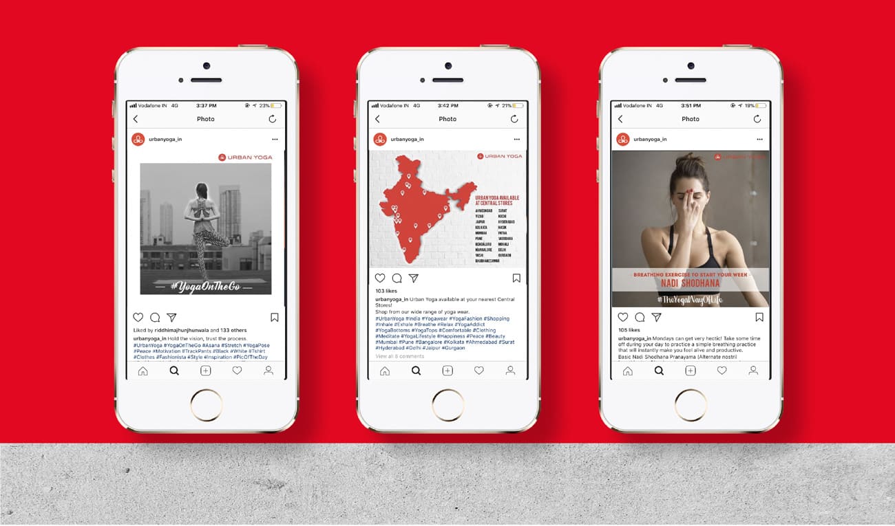 Urban Yoga — wellness brand digital design by The Design Bay Studio